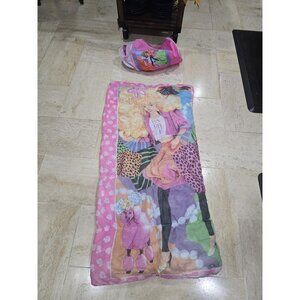 Vintage 80s Barbie Sleeping Bag Single Twin Blanket 1989 Mattel Bedding Bed w/ D